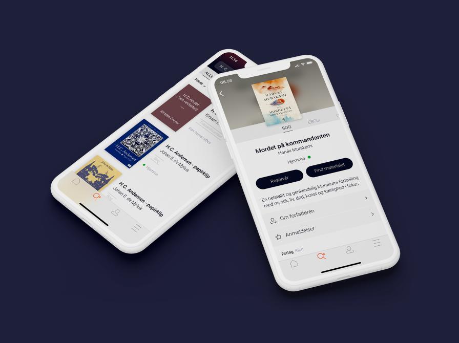 To smartphones hvorpå appen er vist